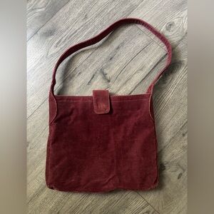 GAP | 90s Vintage Burgundy Corduroy Shoulder Bag with Snap Close